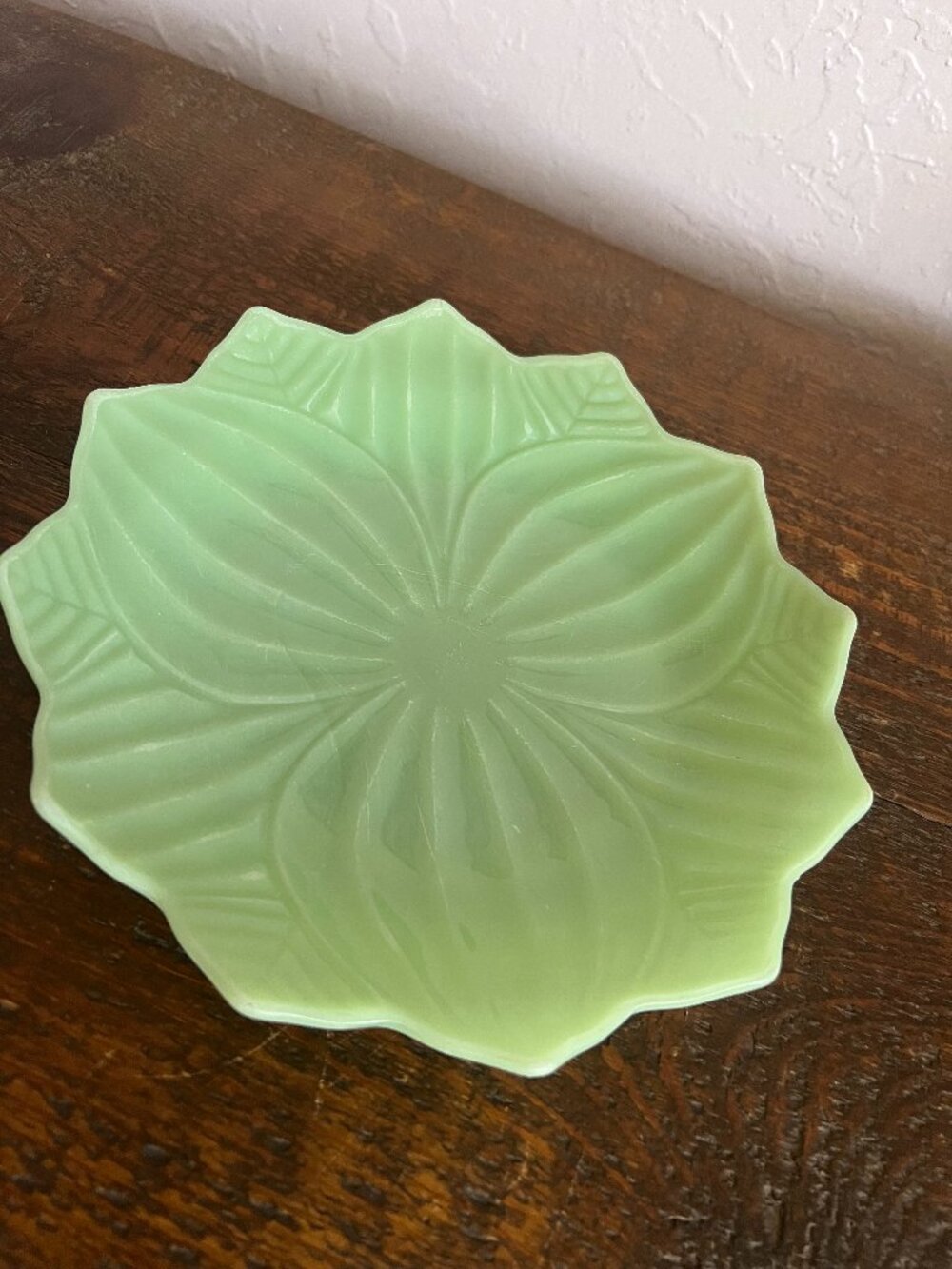 Vintage Green Jadeite Scalloped Plate